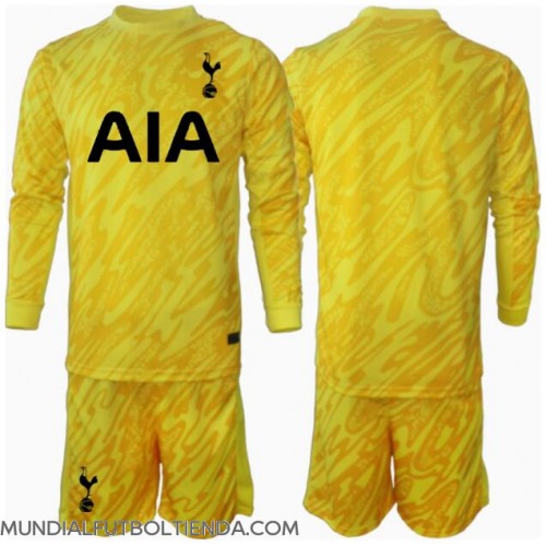 Camiseta Tottenham Hotspur Portero Primera Equipación Replica 2024-25 para niños mangas largas (+ Pantalones cortos)